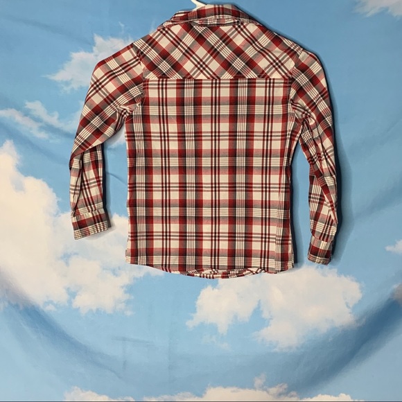 Swiss Cross- Red & Black Plaid Button Up Shirt 6 - Picture 6 of 10